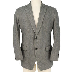 Banana Republic Sport Coat Mens 44R Gray Cotton Herringbone Jacket Tailored Fit